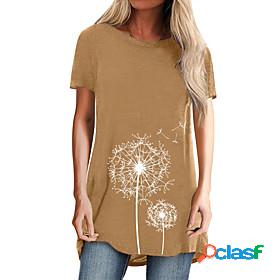 lasimi ladies t-shirt summer short sleeve flowers shirts