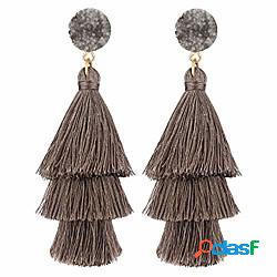 orecchini con nappe grigie con filettatura druzy a strati