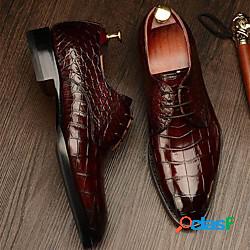 oxford da uomo in pelle di alligatore stringate classico