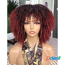parrucca afro riccia con frangia per le donne nere parrucca