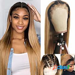 parrucca bionda diritta dei capelli umani 26 pollici ombre #
