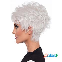 parrucche bianche per le donne parrucca sintetica taglio di
