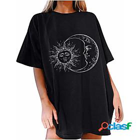 shirt women tshirts sun moon graphic women summer sports