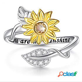 sunflower ring you are my sunshine stainless steel