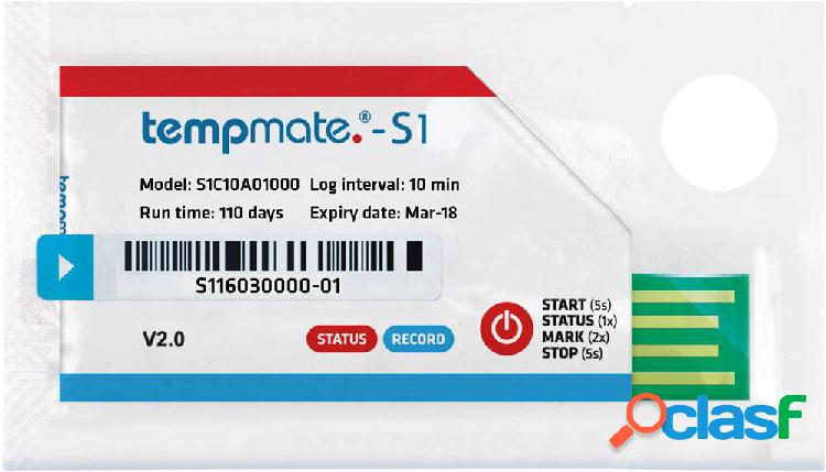 tempmate S1C10A01000 Data logger temperatura Misura: