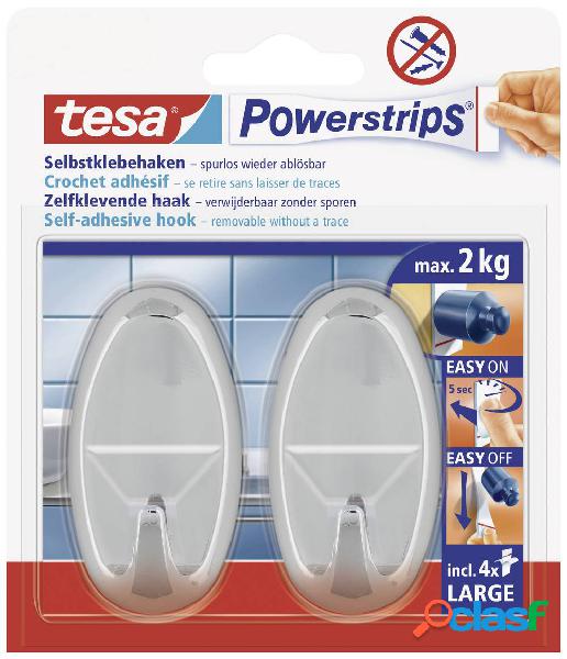 tesa POWERSTRIPS® Gancio Powerstrips® Large ovale Cromo