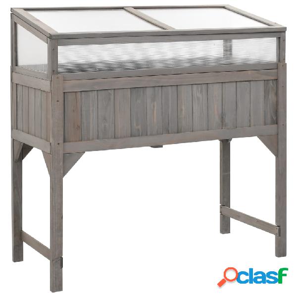 vidaXL Aiuola Rialzata con Serra 120x54x120 cm in Abete
