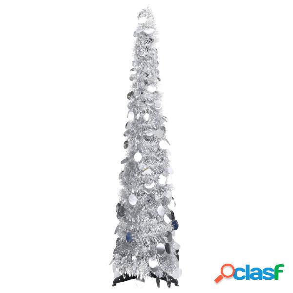 vidaXL Albero di Natale Artificiale Apribile Argento 120 cm