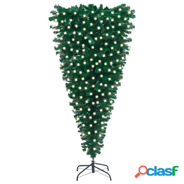 vidaXL Albero di Natale Artificiale Capovolto con LED Verde