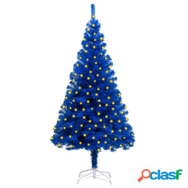 vidaXL Albero di Natale Artificiale con LED e Supporto Blu