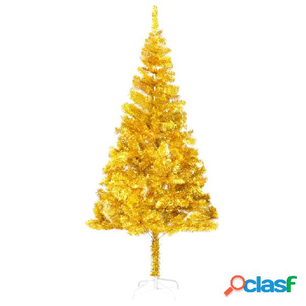 vidaXL Albero di Natale Artificiale con Supporto Oro 210 cm