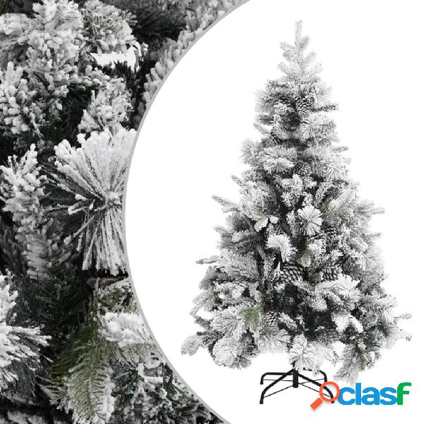 vidaXL Albero di Natale con Neve Floccata e Pigne 120 cm in