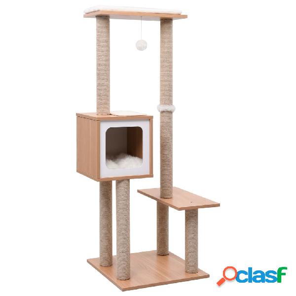 vidaXL Albero per Gatti con Tappeto Tiragraffi in Sisal 129