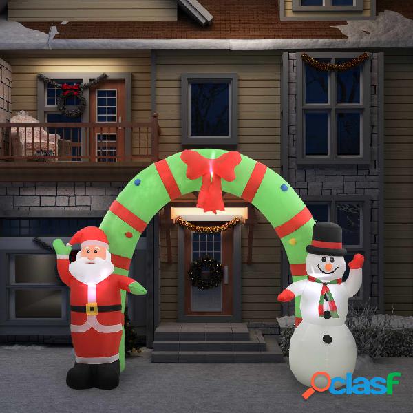 vidaXL Arco con Babbo Natale Gonfiabile e Pupazzo di Neve