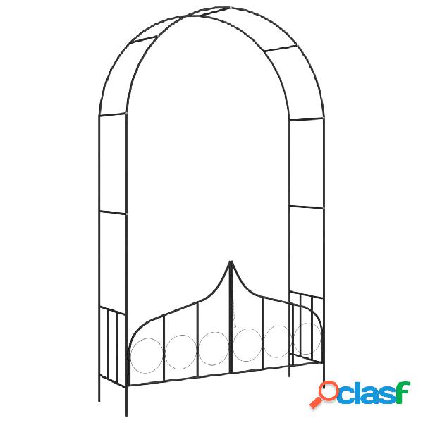 vidaXL Arco da Giardino con Porta Nero 138x40x238 cm in