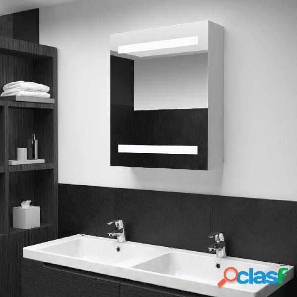 vidaXL Armadietto Bagno con Specchio e LED 50x13,5x60 cm