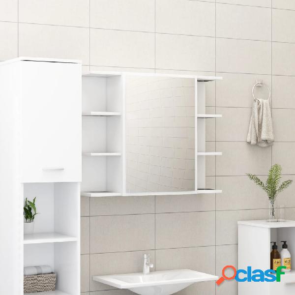 vidaXL Armadietto a Specchio Bianco 80x20,5x64 cm in