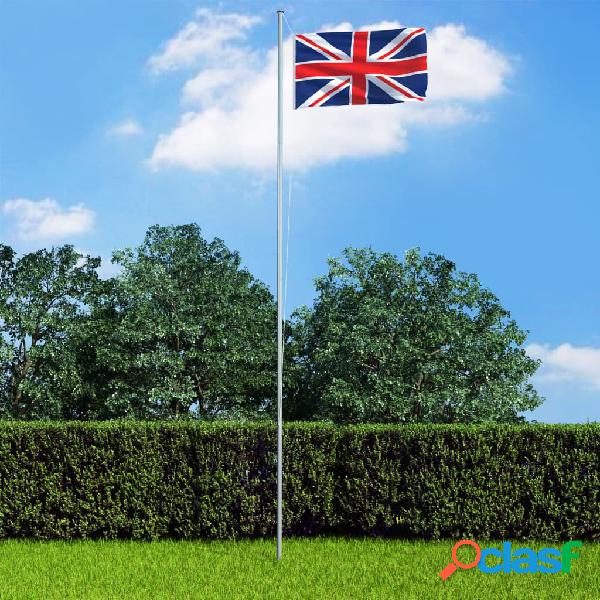 vidaXL Bandiera del Regno Unito con Pennone in Alluminio 6,2