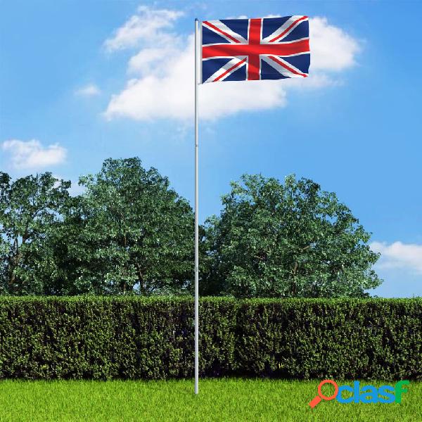 vidaXL Bandiera del Regno Unito con Pennone in Alluminio 6 m