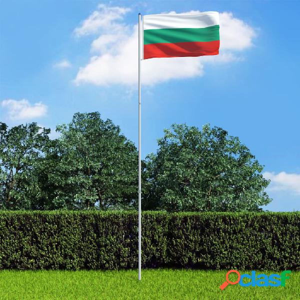 vidaXL Bandiera della Bulgaria con Pennone in Alluminio 6 m