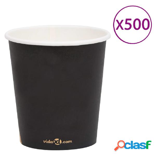 vidaXL Bicchieri di Carta da Caffè 200 ml 500 pz Neri