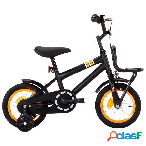 vidaXL Bici per Bambini con Trasportino Frontale 12 Nero e