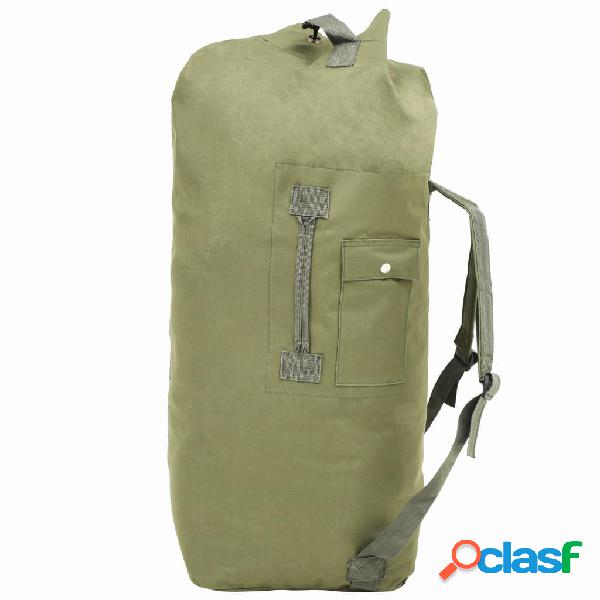 vidaXL Borsone da Viaggio Stile Militare 85 L Verde Oliva