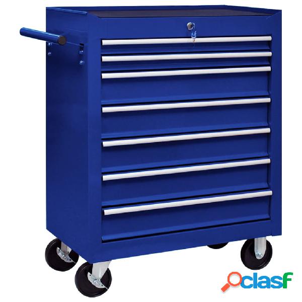 vidaXL Carrello Portautensili con 7 Cassetti per Officina