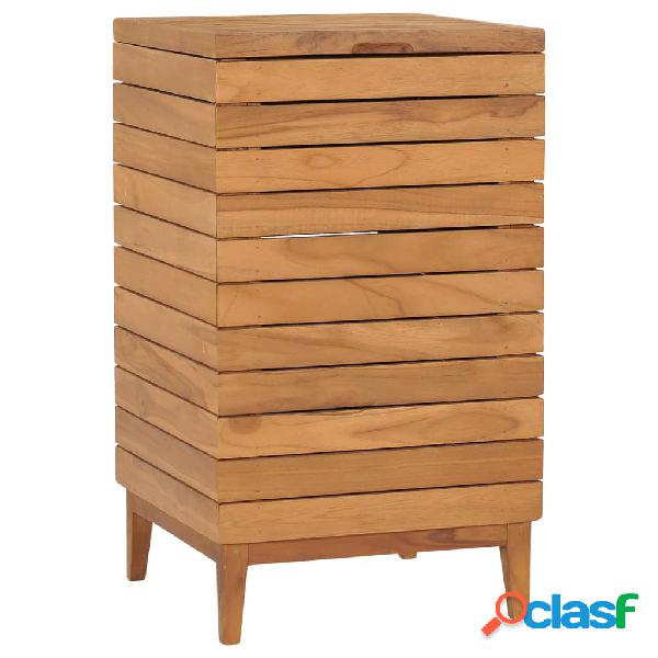 vidaXL Cesto Portabiancheria 40x40x70 cm in Massello di Teak