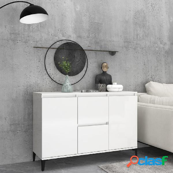 vidaXL Credenza Bianco Lucido 104x35x70 cm in Truciolato