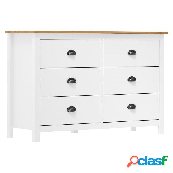 vidaXL Credenza Hill Range Bianca 125x40x80 cm Legno