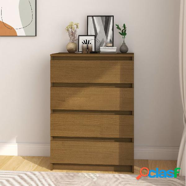 vidaXL Credenza Marrone Miele 60x36x84 cm in Legno Massello