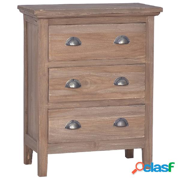 vidaXL Credenza con 3 Cassetti 60x30x75 cm in Legno Massello