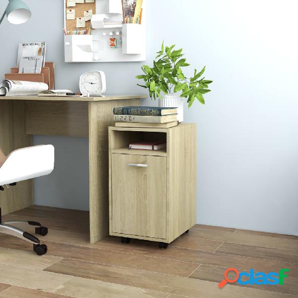 vidaXL Credenza con Ruote Rovere Sonoma 33x38x60 cm in