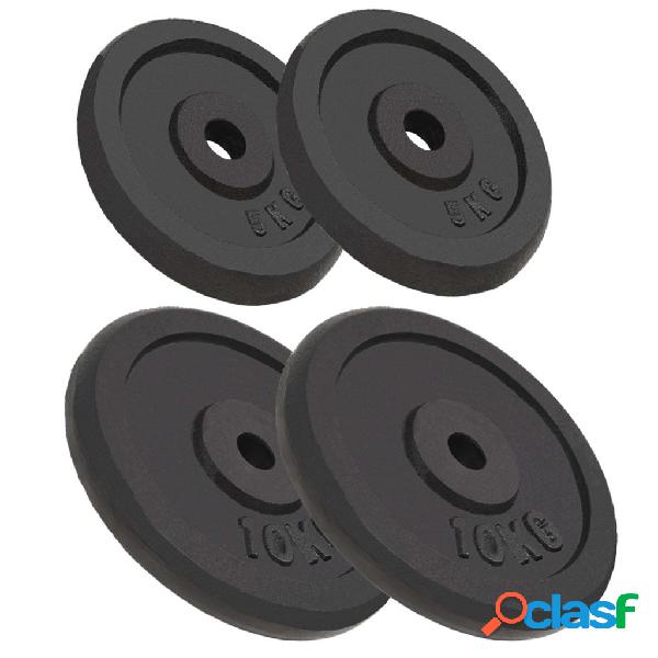 vidaXL Dischi per Pesi 4 pz 2 da 10 kg + 2 da 5 kg in Ghisa