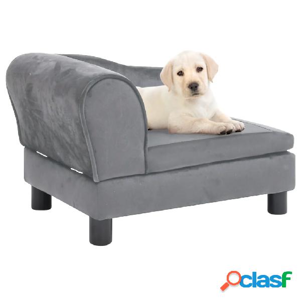 vidaXL Divano per Cani Grigio 57x34x36 cm in Peluche