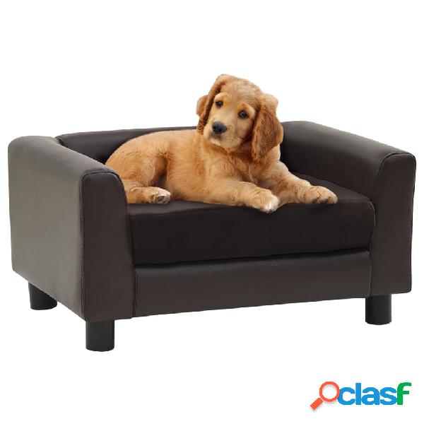 vidaXL Divano per Cani Marrone 60x43x30 cm in Peluche e