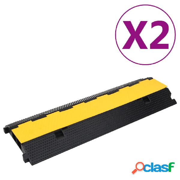 vidaXL Dosso Passacavi Rampa con 2 Canali 2 pz in Gomma 100