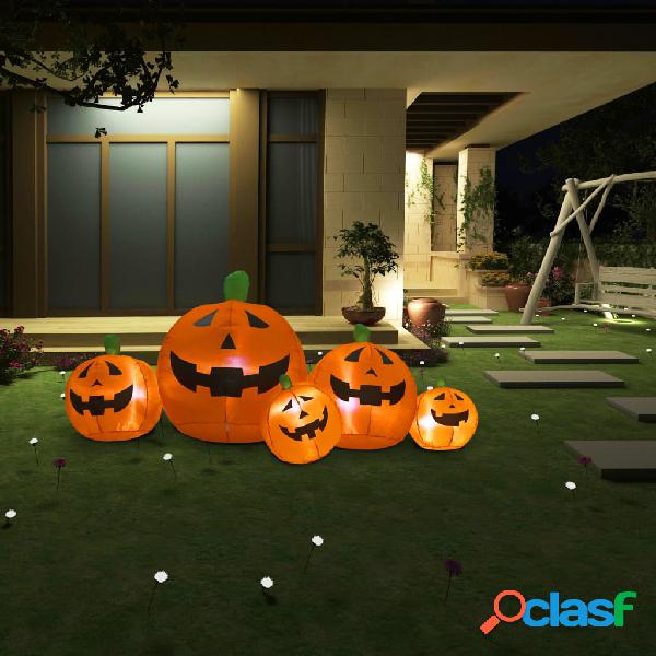 vidaXL Famiglia di Zucche Gonfiabili per Halloween con LED