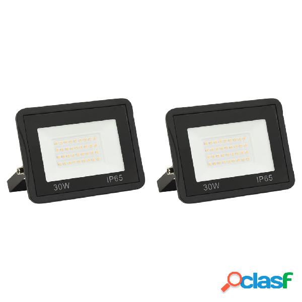 vidaXL Faretti a LED 2 pz 30 W Bianco Caldo