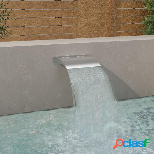 vidaXL Fontana per Piscina Argento 45x9x26 cm in Acciaio