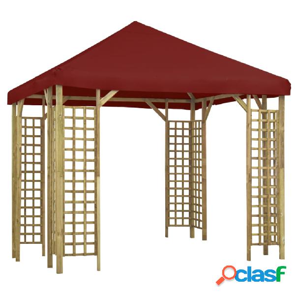 vidaXL Gazebo 3x3 m Rosso Bordò