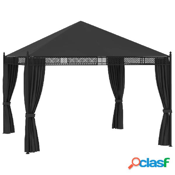 vidaXL Gazebo con Tende 3,5x3,5x3,1 m Antracite