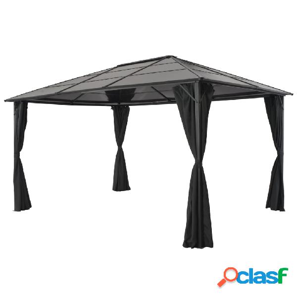 vidaXL Gazebo con Tende in Alluminio 4x3x2,6 m Nero