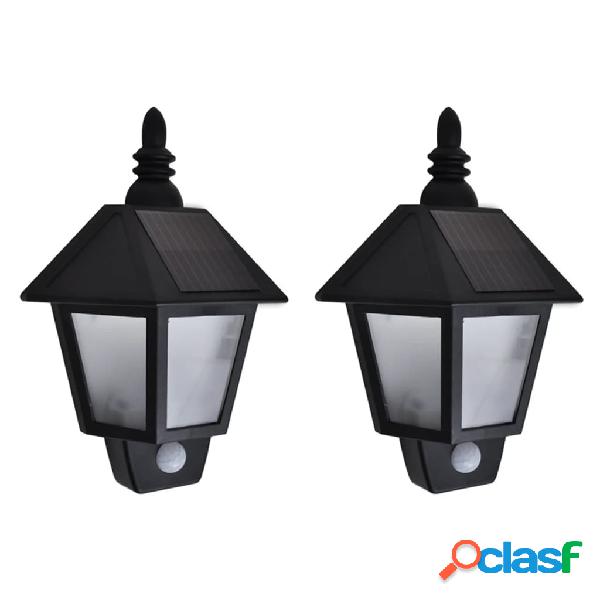 vidaXL Lampade Solari da Parete 2 pz con Sensore di