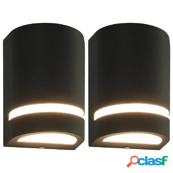 vidaXL Lampade da Parete da Esterno 2 pz 35 W Nere