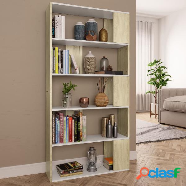 vidaXL Libreria/Divisorio Bianco e Sonoma 80x24x159 cm