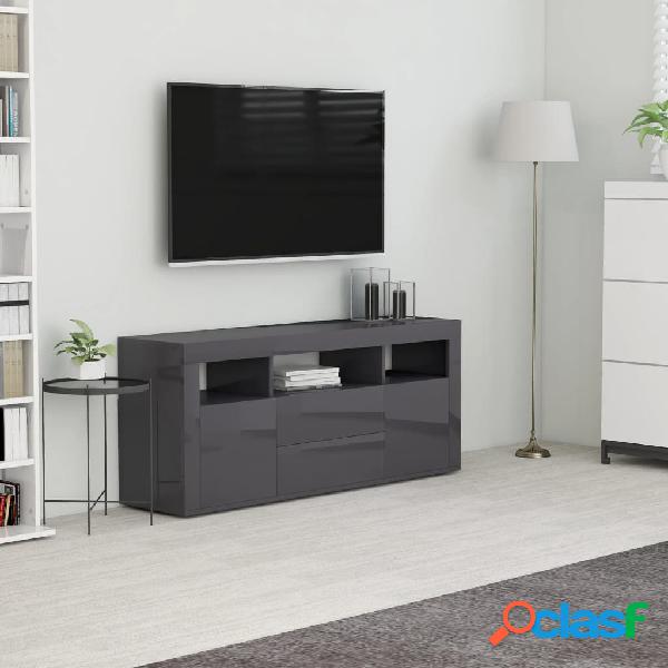 vidaXL Mobile Porta TV Grigio Lucido 120x30x50 cm in