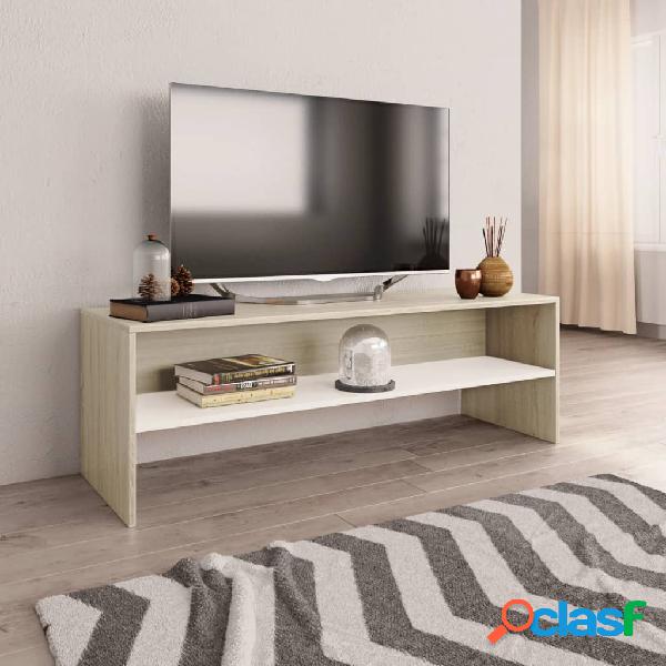 vidaXL Mobile TV Bianco e Rovere Sonoma 120x40x40 cm in