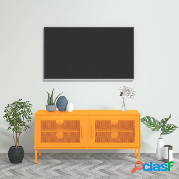 vidaXL Mobile TV Giallo Senape 105x35x50 cm in Acciaio